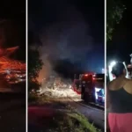 Carreta pega fogo em grave acidente com ferido e interdição parcial da BR 101 no ES