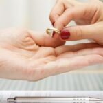 woman returned wedding ring to  husband . Divorce concept