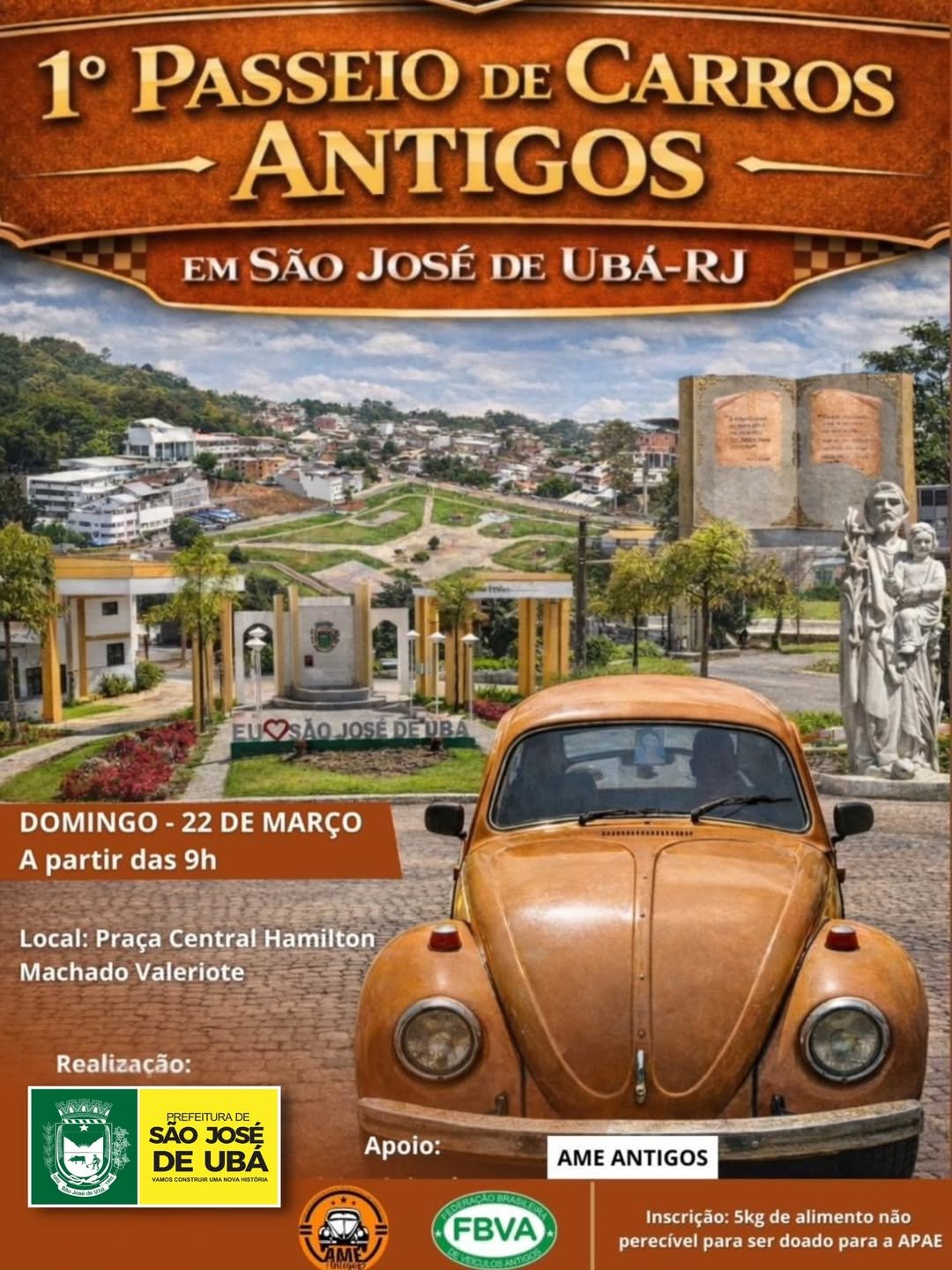 São José de Ubá realiza seu 1º Passeio de Carros Antigos