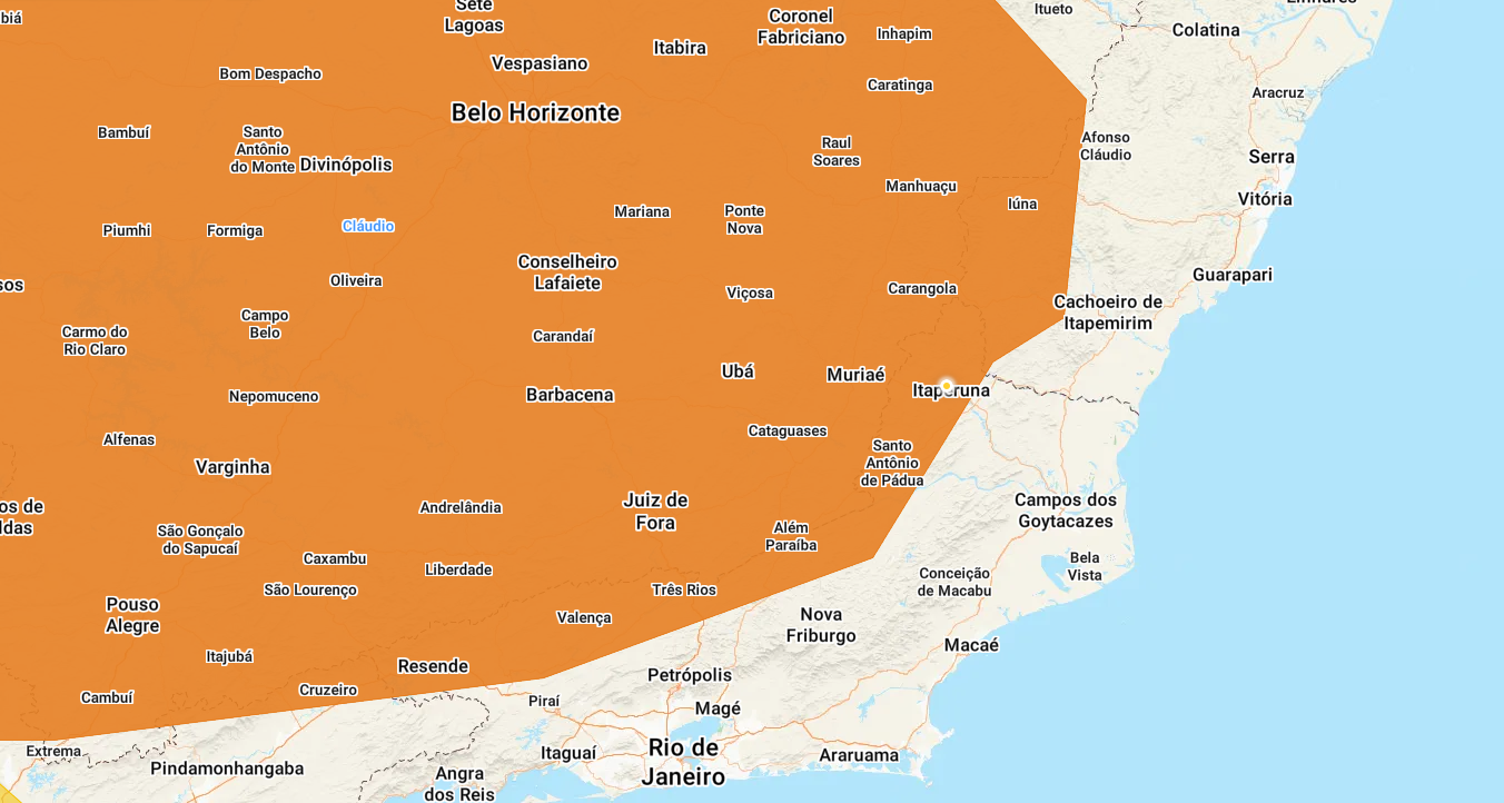 Itaperuna e região entram em aviso de chuvas intensas e ventos de até 100 km/h