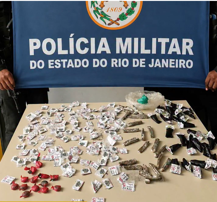 Polícia Militar apreende drogas escondidas em área de mata em Itaperuna (RJ)