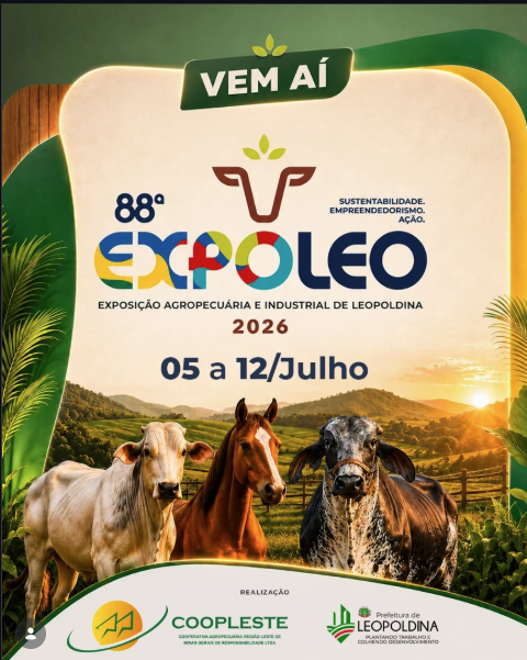 Expoleo 2026 promete agitar Leopoldina (MG) entre os dias 5 e 12 de junho