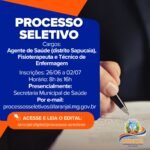 Laranjal abre processo seletivo para área da Saúde; inscrições começam nesta sexta-feira (26)
