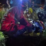 Colisão frontal entre veículo de passeio e ônibus de turismo deixa quatro feridos na estrada Muriaé X Miraí