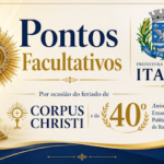 Prefeitura de Italva (RJ) decreta ponto facultativo por ocasião do feriado de Corpus Christi e festa da cidade
