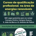 IFF abre 180 vagas para cursos gratuitos em energias renováveis com bolsa de R$ 400