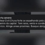 Defesa Civil emite alerta severo para chuva forte, raios e ventos em SP