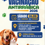 Natividade (RJ) realiza Campanha de Vacinação Antirrábica para cães e gatos neste sábado (26)