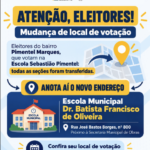 Mudança de local de votação para eleitores do bairro Pimentel Marques em Bom Jesus do Itabapoana (RJ)