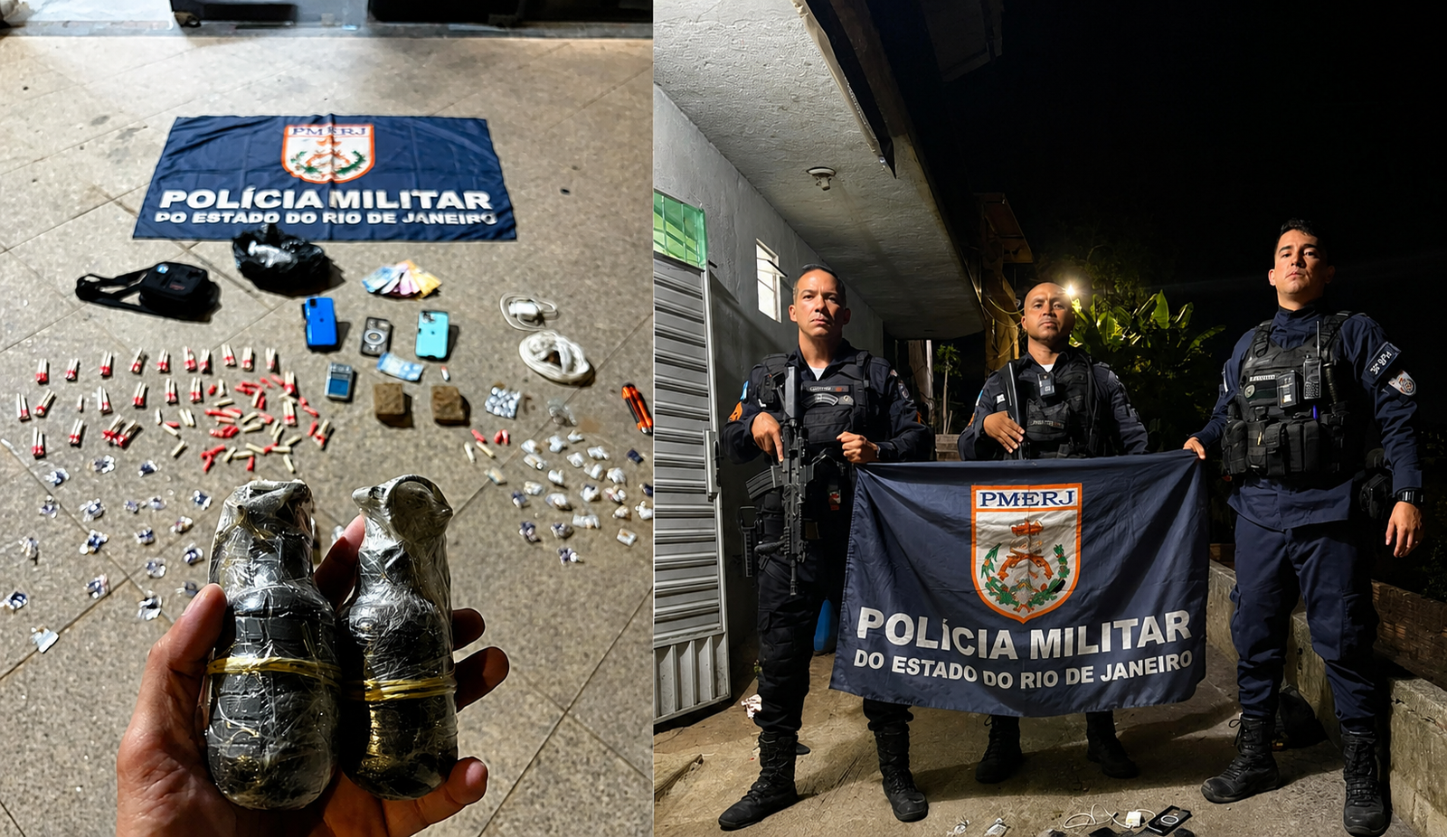 PM apreende drogas, granadas e outros materiais durante ação em Santo Antônio de Pádua