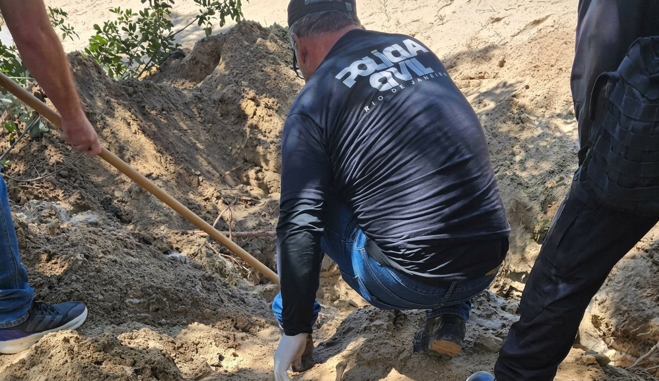 Ação conjunta descobre cova rasa com restos mortais em São Francisco de Itabapoana (RJ)