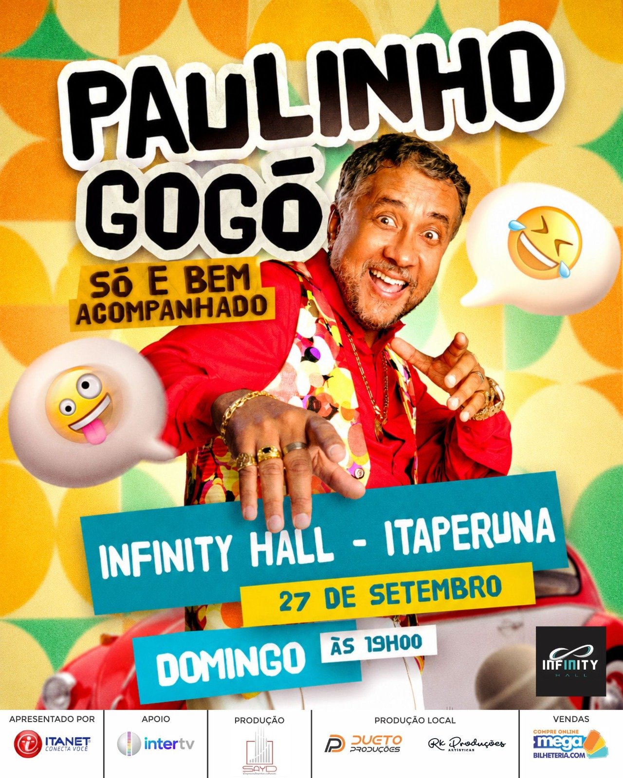 Paulinho Gogó se apresenta em Itaperuna no dia 27 de setembro