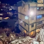 Prédio de quatro andares desaba no Morro do Cantagalo, no Rio