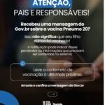 Prefeitura de Itaperuna orienta pais a conferirem caderneta após notificações sobre vacina Pneumo 20