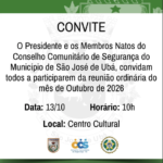 Conselho Comunitário de Segurança de São José de Ubá convoca reunião ordinária para o dia 13 de outubro