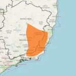 INMET emite alerta vermelho para chuva intensa no Noroeste Fluminense