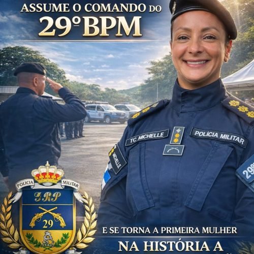 Tenente-Coronel Michelle assume o 29º BPM e é a primeira mulher a comandar o batalhão de Itaperuna (RJ)