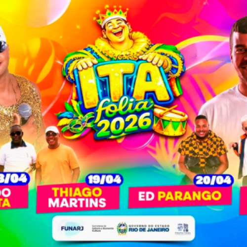 A Prefeitura Municipal de Itaocara divulga a programação oficial do Ita Folia 2026, um dos eventos mais aguardados do calendário festivo do município