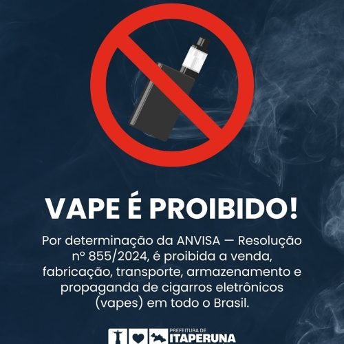 Prefeitura de Itaperuna (RJ) alerta sobre a proibição da venda de cigarros eletrônicos