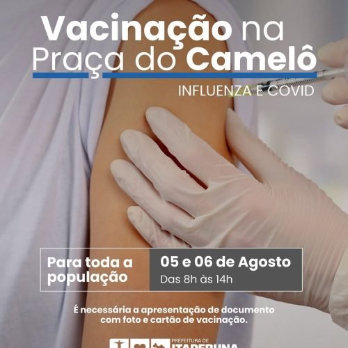Campanha de vacinação na Pracinha dos Camelôs em Itaperuna (RJ)