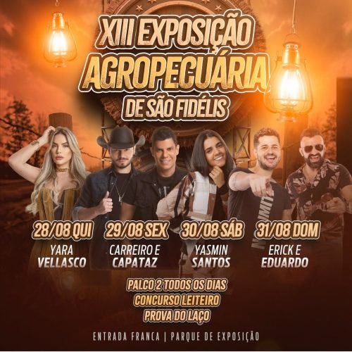 Começa nesta quinta-feira (28) a XIII Exposição Agropecuária de São Fidélis (RJ)