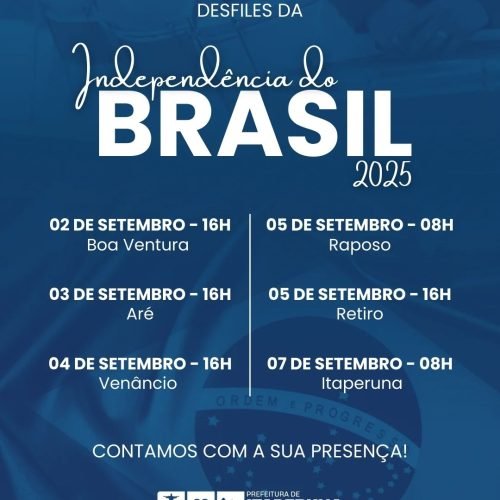 Prefeitura de Itaperuna convida toda a população para prestigiar os Desfiles Cívicos da Independência