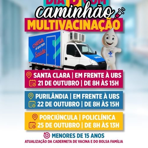 Porciúncula promove Campanha de Multivacinação reforçada para menores de 15 anos