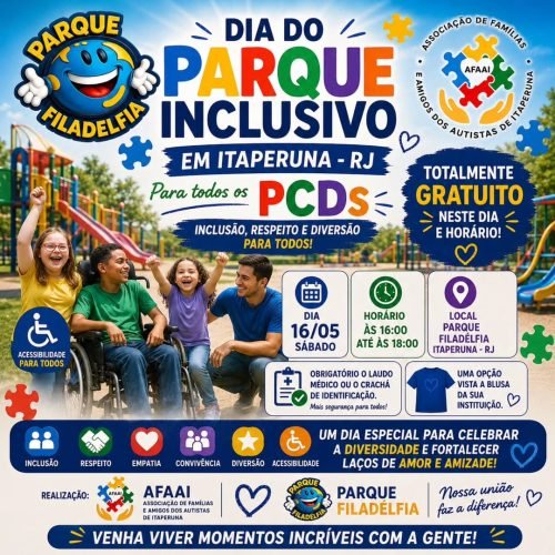 AFAAI Itaperuna promove Dia do Parque Inclusivo para pessoas com deficiência em Itaperuna (RJ)