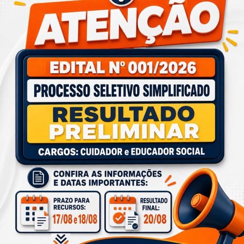 Prefeitura de Bom Jesus do Itabapoana divulga resultado preliminar de processo seletivo
