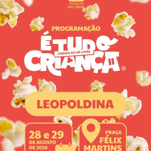 Leopoldina terá cinema ao ar livre gratuito com programação especial para crianças