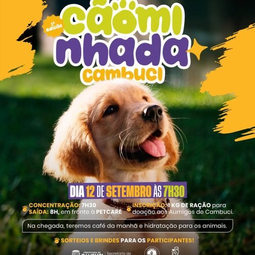 Cambuci terá 1ª Cãominhada no dia 12 de setembro