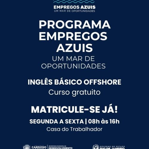 Campos dos Goytacazes (RJ) oferece curso gratuito de Inglês Básico Offshore para quem busca qualificação