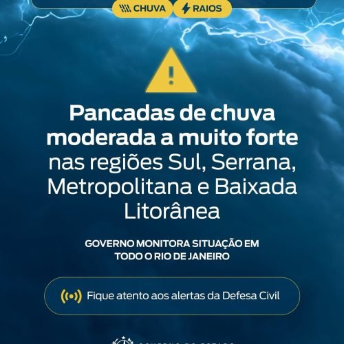 Alerta meteorológico: chuva forte pode atingir diferentes regiões do Rio de Janeiro