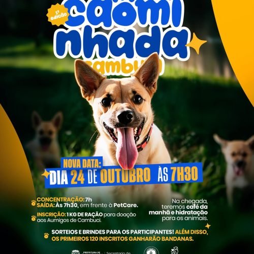 Prefeitura de Cambuci promove 1ª edição da Cãominhada no dia 24 de outubro