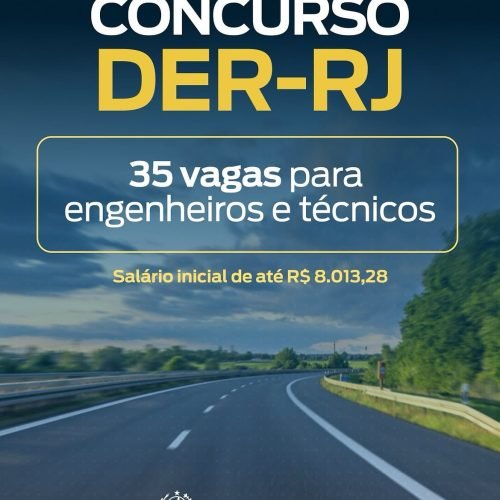DER-RJ prevê concurso público com 35 vagas e salários de até R$ 8 mil