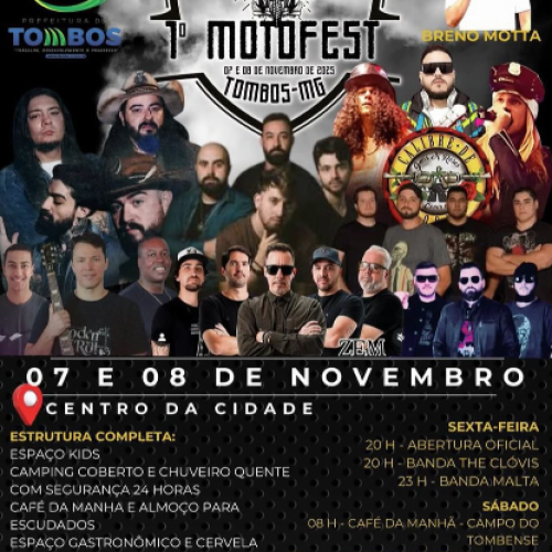 Tombos se prepara para o 1º MotoFest com shows e programação variada