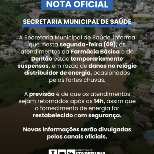 Secretária Municipal de Itaperuna emite nota sobre fornecimento de energia em órgãos públicos.