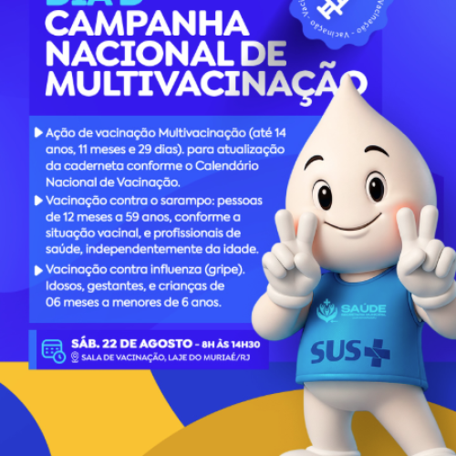 Laje do Muriaé realiza Dia D da Campanha Nacional de Multivacinação neste sábado (22)