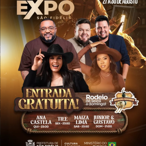 São Fidélis confirma 14ª Exposição Agropecuária com entrada gratuita e show de Ana Castela