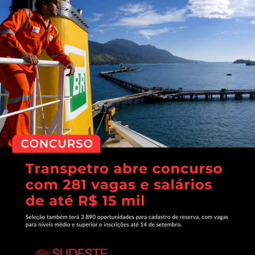 Transpetro abre concurso com 281 vagas e salários de até R$ 15 mil