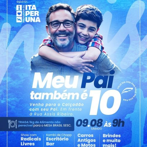 “Meu Pai também é 10” acontece em Itaperuna com show e arrecadação de alimentos