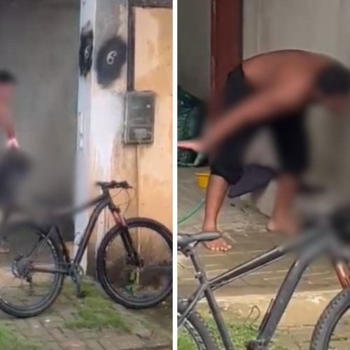 Tapas e chutes: PM é preso suspeito de maus-tratos a cachorro no ES