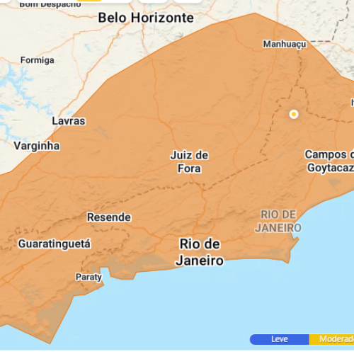INMET emite alerta de chuva de grau severo para o Sudeste