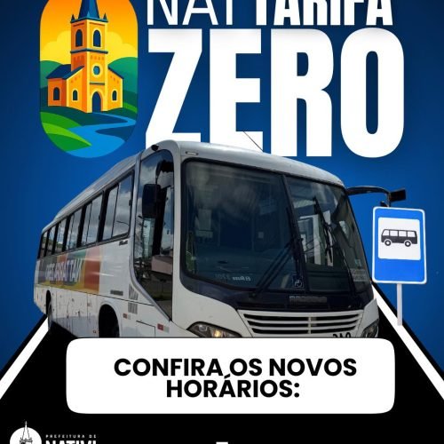 Prefeitura de Natividade amplia acesso ao Tarifa Zero com novos horários focados na volta às aulas