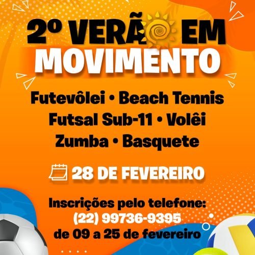 2º Verão em Movimento: Prefeitura de Porciúncula incentiva prática esportiva com evento gratuito
