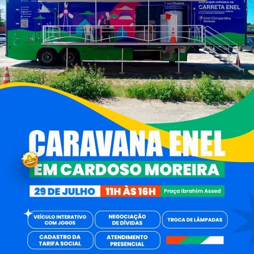 Caravana ENEL leva serviços gratuitos à população de Cardoso Moreira nesta quarta-feira (29)