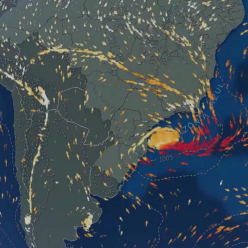 Novo ciclone extratropical e frente fria atingem o Sudeste com ventos de Até 115 km/h