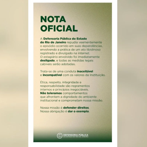 Estagiário da Defensoria Pública do RJ é desligado após gravar vídeo adulto em fórum de Nova Iguaçu