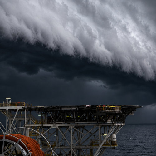 Imagem impressiona ao mostrar tempestade na Bacia de Santos (SP)