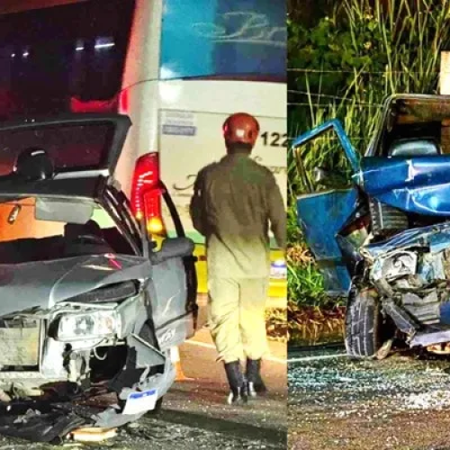 Grave colisão na RJ-116 deixa quatro feridos entre Aperibé e Santo Antônio de Pádua (RJ)